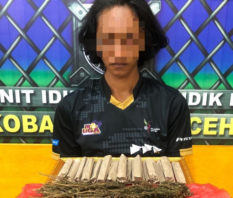 AVY pelaku jual beli ganja bersama barang bukti