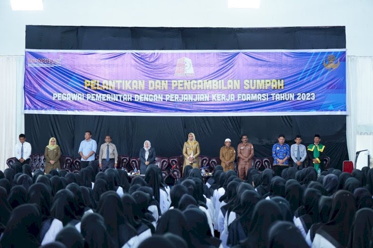 Pelantikan PPPK Nagan Raya formasi 2023 (Foto: noa.co.id)