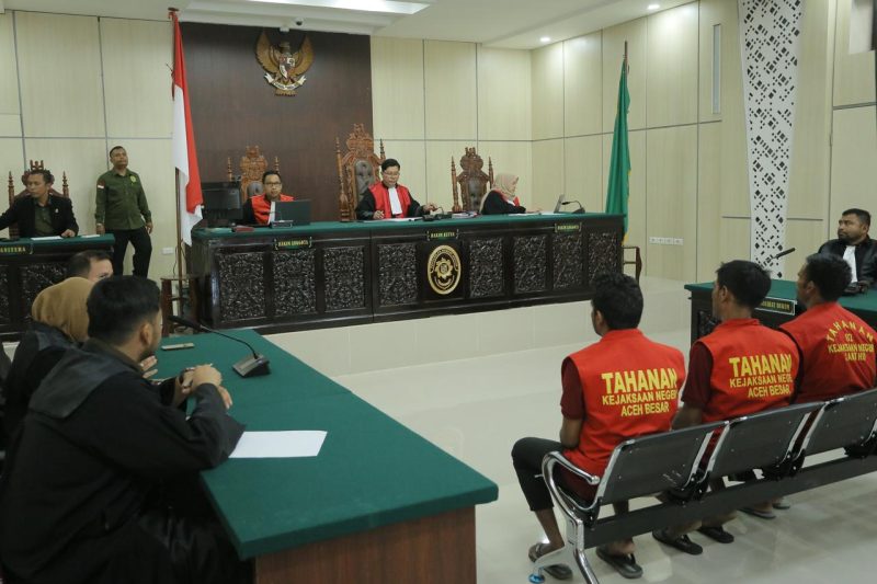 Sidang putusan terdakwa tindak pidana penyelundupan manusia digelar di Pengadilan Negeri Jantho, Aceh Besar, Rabu (5/6/2024). ( Foto/Farid Ismullah/NOA.co.id)