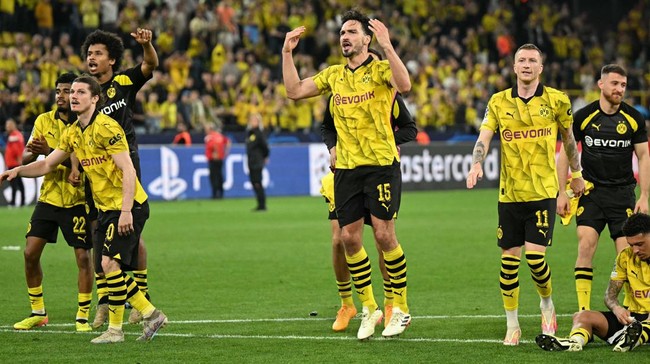 Borussia Dortmund akan menghadapi Real Madrid di final Liga Champions. (AFP/INA FASSBENDER)