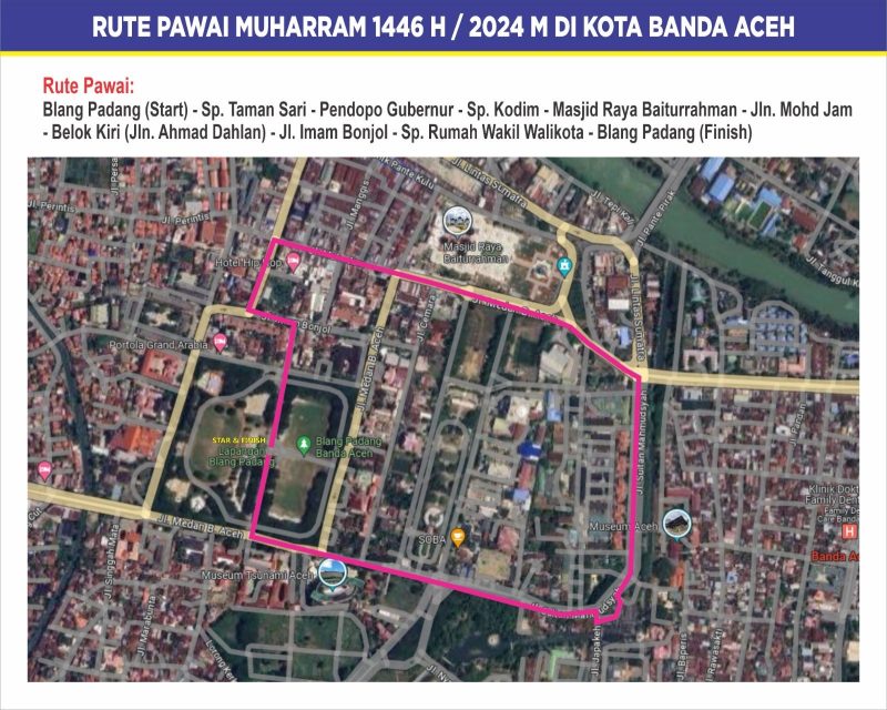 Rute pawai penyambutan tahun baru Islam. Foto: Kirfan/Noa.co.id