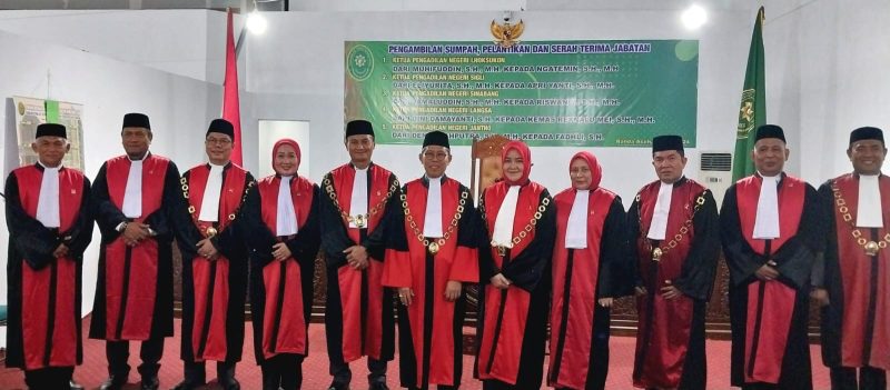 Pelantikan lima Ketua Pengadilan Negeri di Aceh. Foto: humas PT Banda Aceh.