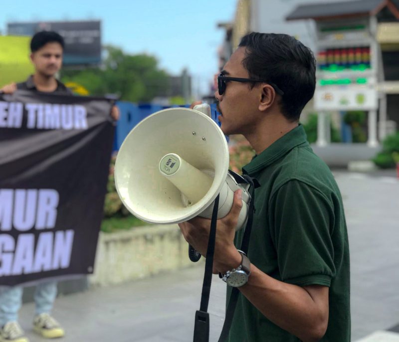 Koordinator Solidaritas Pemuda Mahasiswa Aceh (SPMA), Rahmat Putra. (NOA.co.id FOTO/Farid Ismullah).