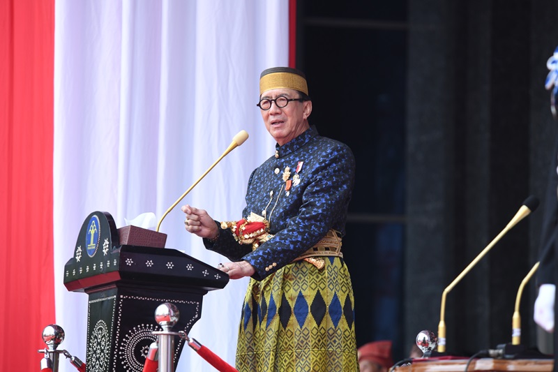 Menkumham, Yasonna H. Laoly saat Upacara Peringatan Kemerdekaan RI Ke-79 di lingkungan Kemenkumham, Jakarta  Sabtu (17/8/2024). (Foto : Humas Kemenkumham)