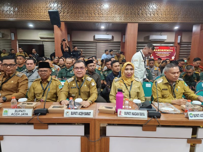 Penjabat (Pj) Bupati Nagan Raya, Fitriany Farhas, saat menghadiri Rapat Koordinasi (Rakor) Pimpinan Daerah Aceh yang berlangsung di Kantor Gubernur Aceh, Banda Aceh, pada hari Selasa (30/7/2024). Foto: dok. Diskominfo Nagan Raya