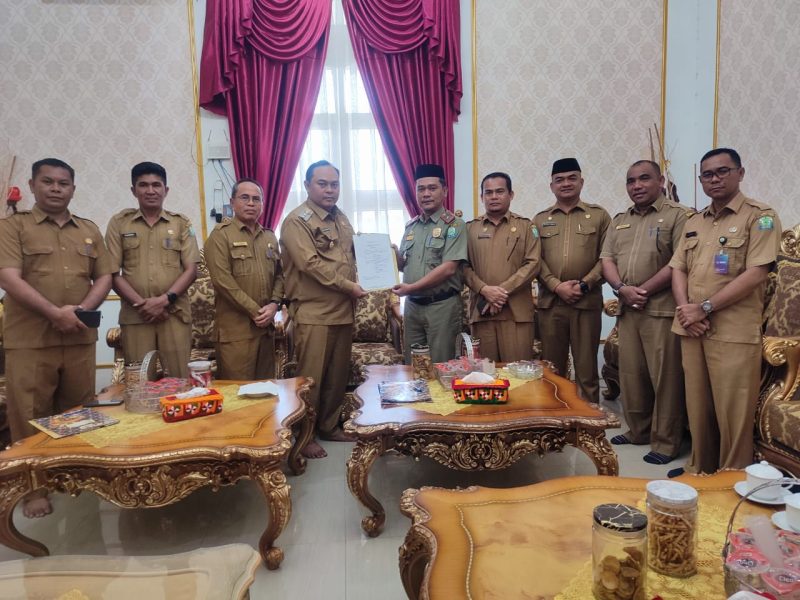 Pj Bupati Simeulue, Teuku Reza Fahlevi menyerahkan SK penunjukan pelaksana tugas Kepala Bappeda kepada Novikar Setiadi.  Foto: Dok Pribadi