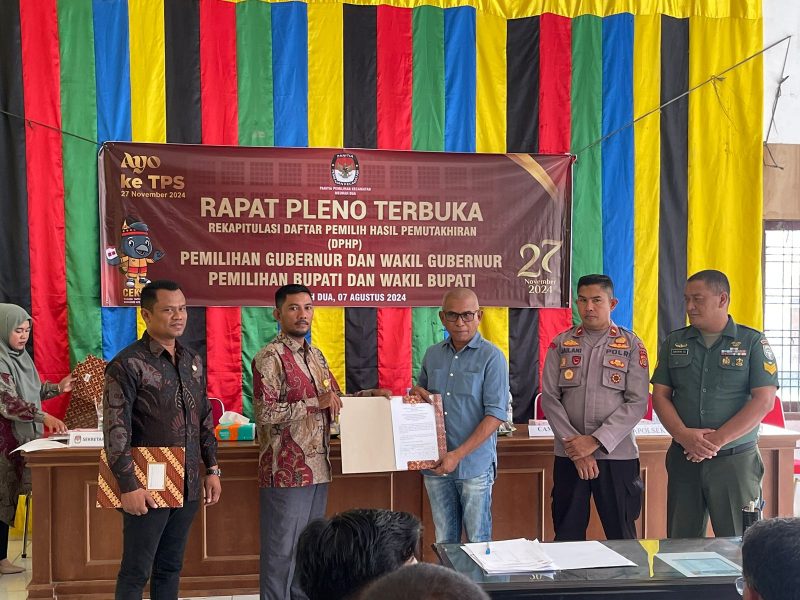 Panitia Pengawas Pemilihan Kabupaten Pidie Jaya menghadiri rapat pleno terbuka Rekapitulasi daftar pemilih hasil pemutakhiran ( DPHP) pilkada 2024. Foto: Muhammad Rissan/NOA.co.id