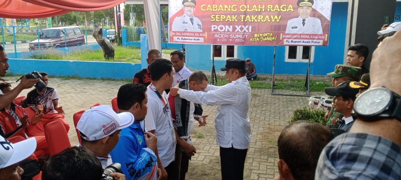 Pemkab Aceh Timur Sambut Atlet PON XXI Sepak Takraw.Foto. Dok; Dedi Saputra/NOA.Co.Id