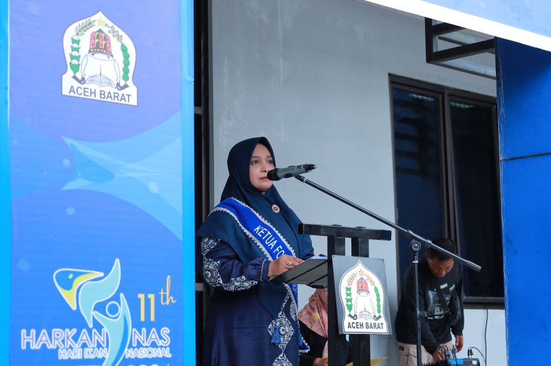 Ketua Forum Peningkatan Konsumsi Ikan Nasional (Forikan) Aceh Barat, Nurmaziah. Foto: dok. Diskominsa Aceh Barat